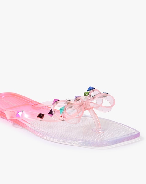 Jelly bow discount sandals with studs