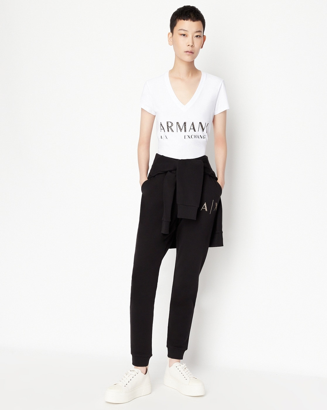 Armani Exchange Official Store Casual Trousers In Black | ModeSens