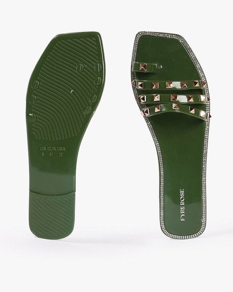 Buy Ravel ladies' flat Laken mule sandals online in green.