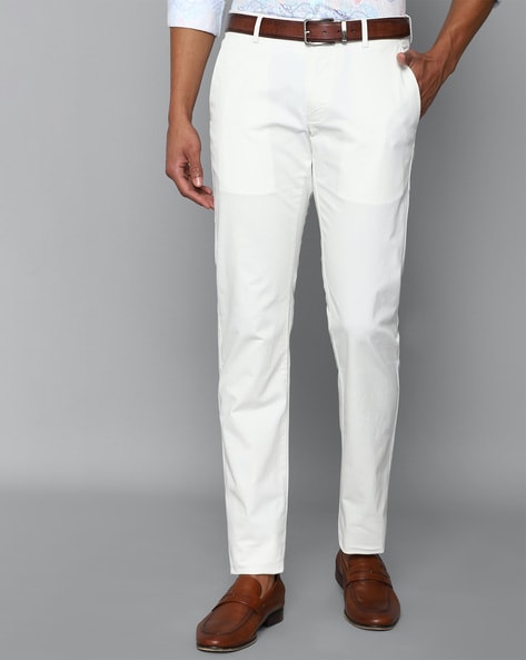 Buy Men Navy Regular Fit Solid Formal Trousers Online  23337  Allen Solly