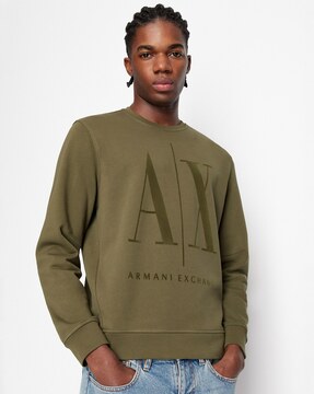 Buy Olive Green Sweatshirt & Hoodies for Men by ARMANI EXCHANGE Online |  