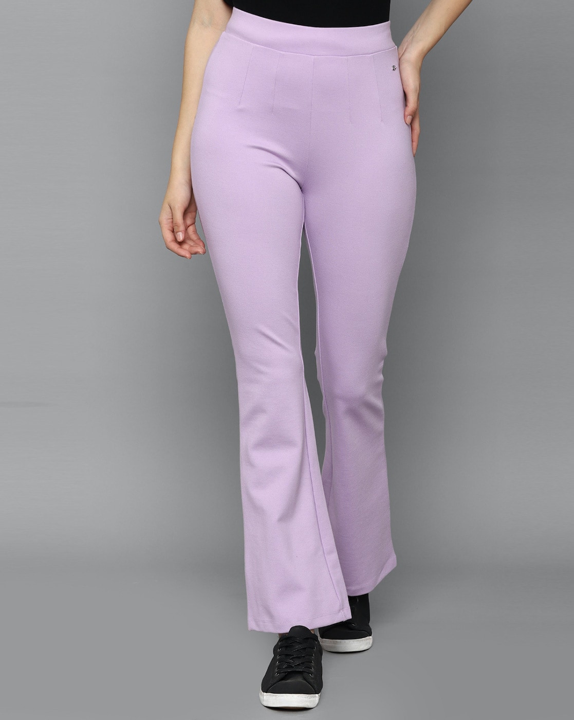 Buy CHIC BY TOKYO TALKIES Women Purple High Rise Regular Trousers - Trousers  for Women 24567730 | Myntra