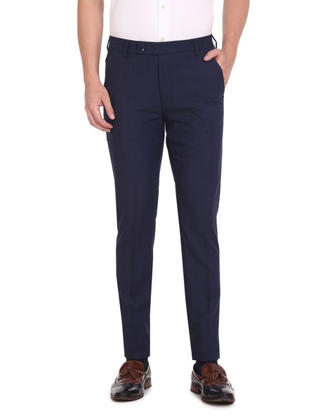 Arrow Slim Fit Flat-Front Trousers