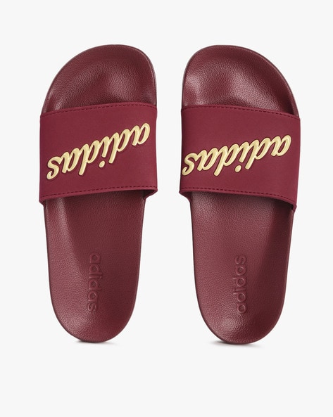 Red adidas flip on sale flops