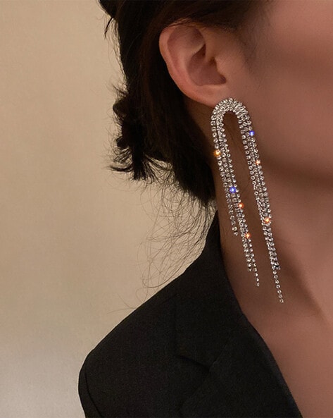 White long outlet earrings