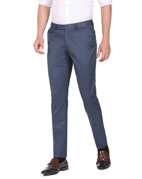 Buy Arrow Solid Hudson Tailored Fit Trousers - NNNOW.com