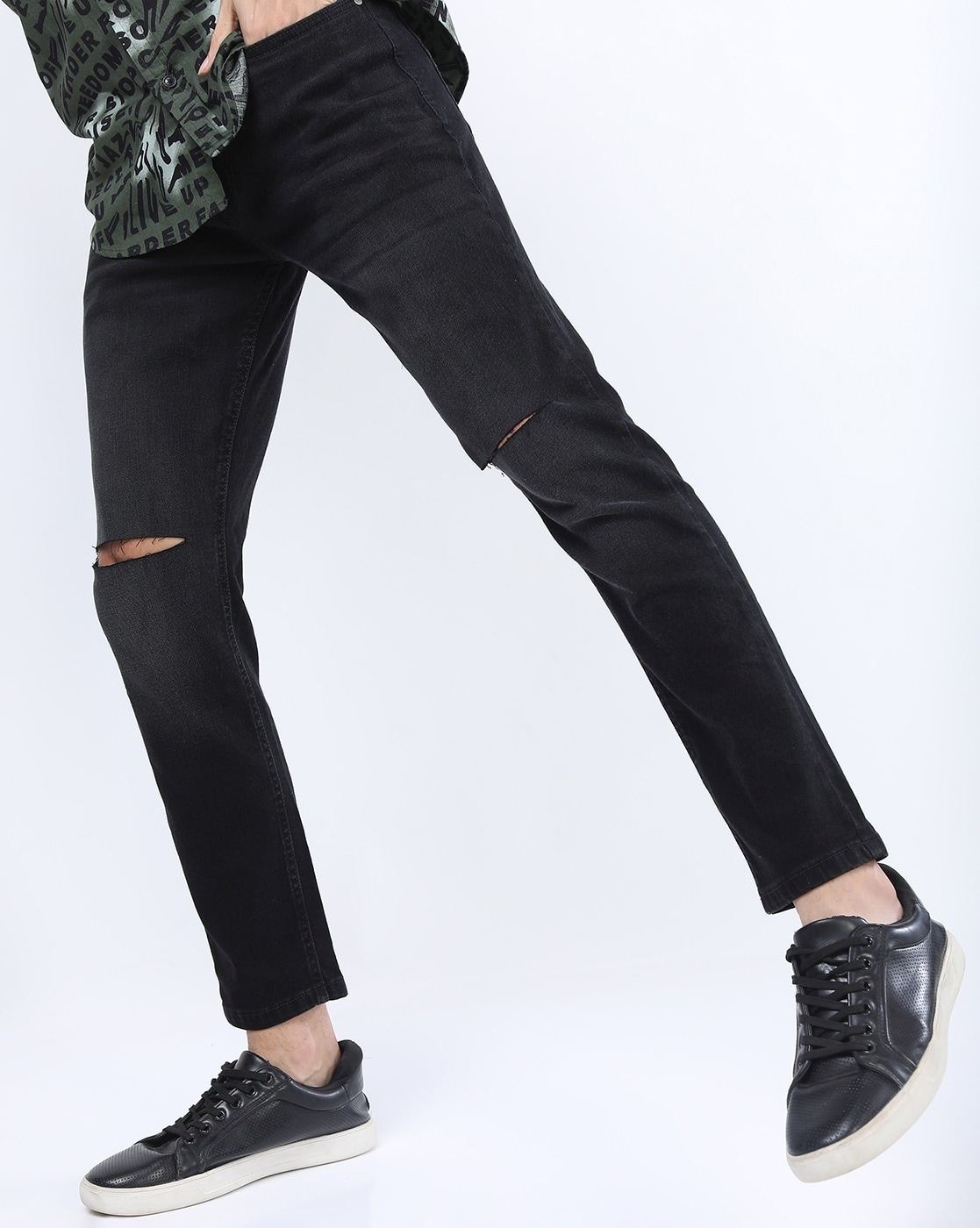 L] Number Nine Distressed Denim Jeans Black – StylisticsJapan.com