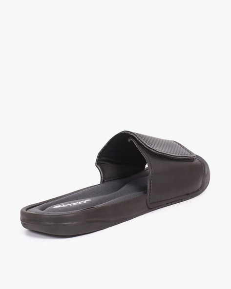 Men Brand Print Slides with Velcro Strap