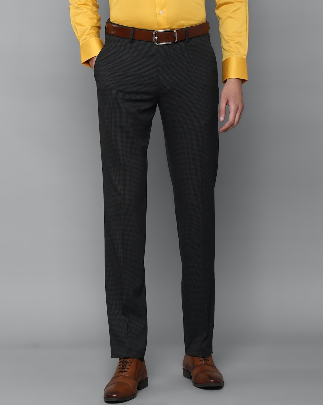 Buy Louis Philippe Black Slim Fit Pleated Trousers for Mens Online  Tata  CLiQ
