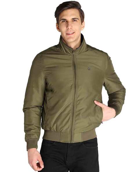 Zip-Front Bomber Jacket with Insert Pockets