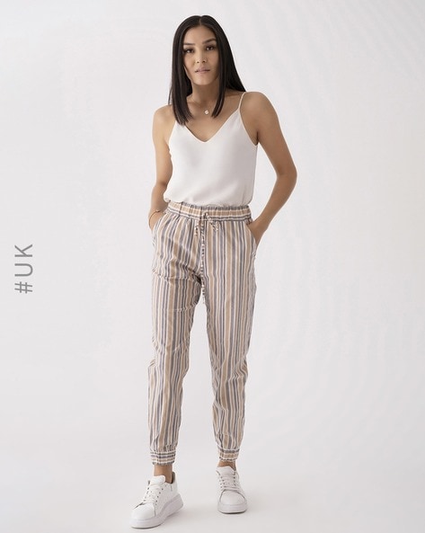 Danielle Guizio Striped Track Pants Joggers Nylon Black White Size S | eBay