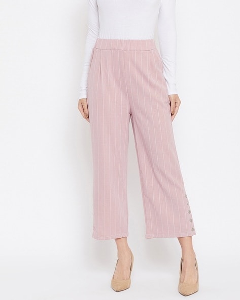 pink and white striped jeans