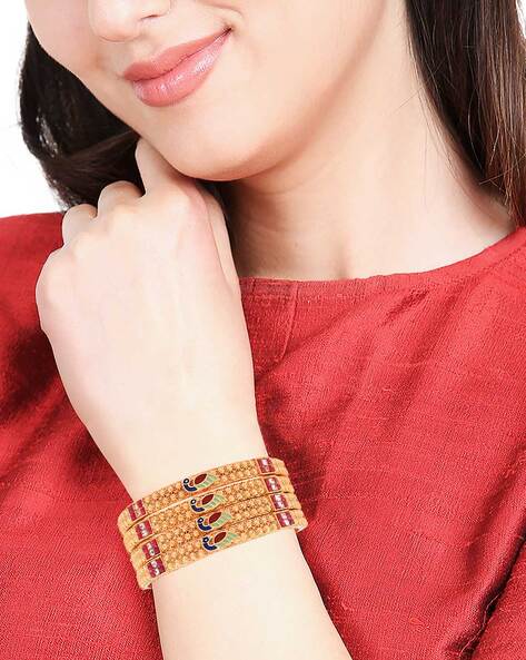Buy Scintillating Circular Pattern Gold Bracelet |GRT Jewellers