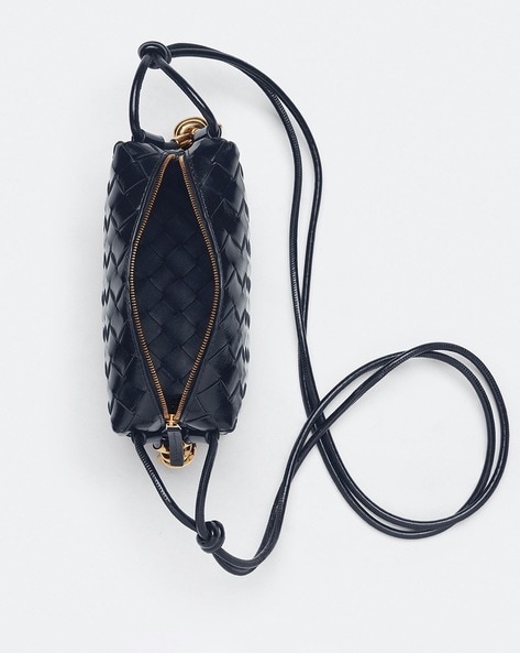 BOTTEGA VENETA Loop intrecciato metallic leather shoulder bag