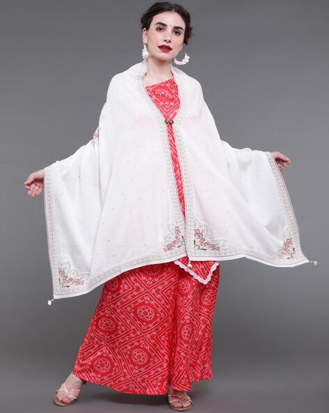 Embroidered Woollen Shawl Price in India