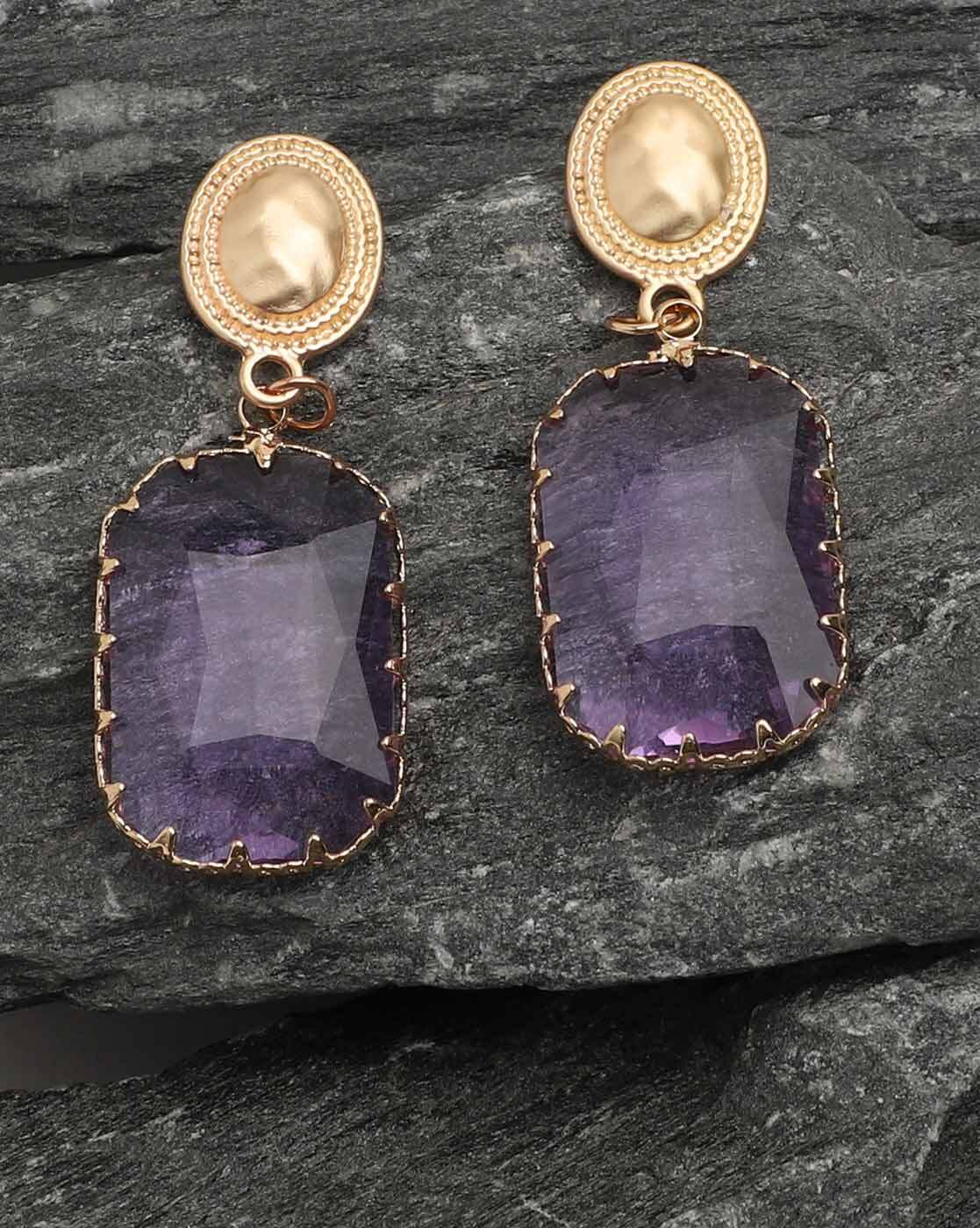 purple earrings for women