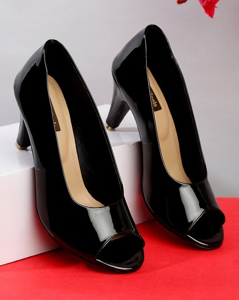 Womens Black Patent Leather Pointed Toe Stilettos Hollow Side High Heels  Shoes | eBay