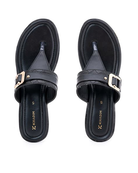 Buy Black Heeled Sandals for Women by KHADIMS Online