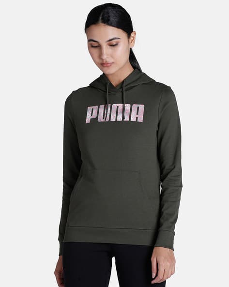 Puma Brand Print Kangaroo Pocket Hoodie
