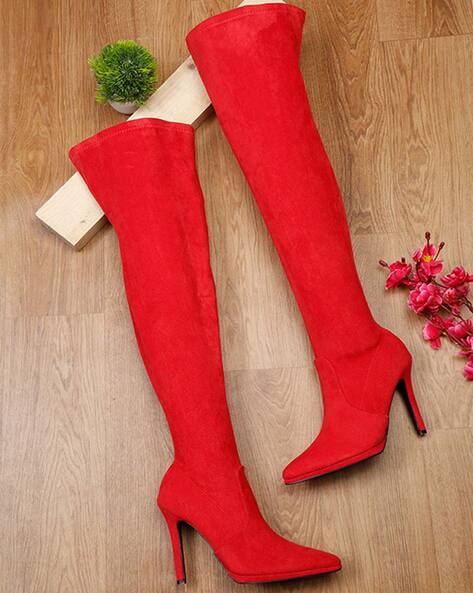 Knee high boots high heel riding style standard size