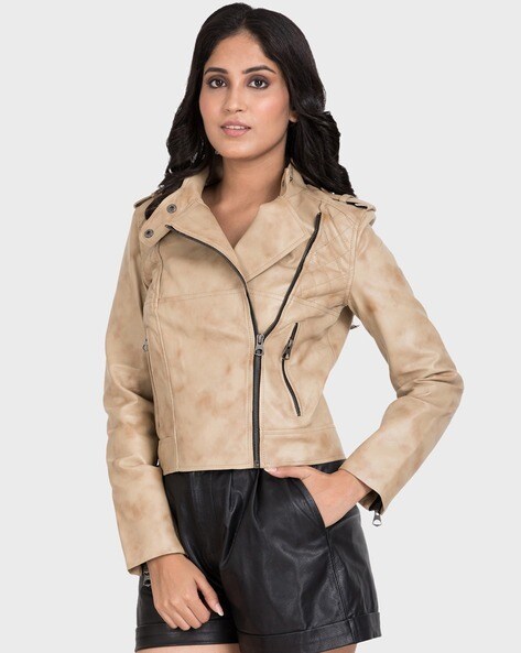 RSQ Womens Destressed Faux Leather Bomber Jacket