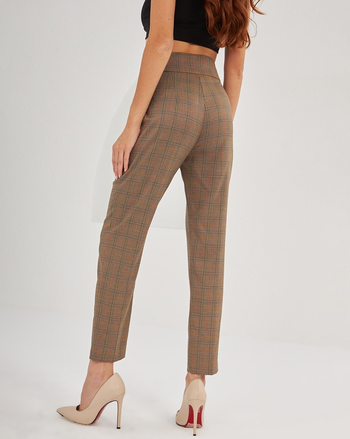 Grey Check Trousers Women | ShopStyle AU