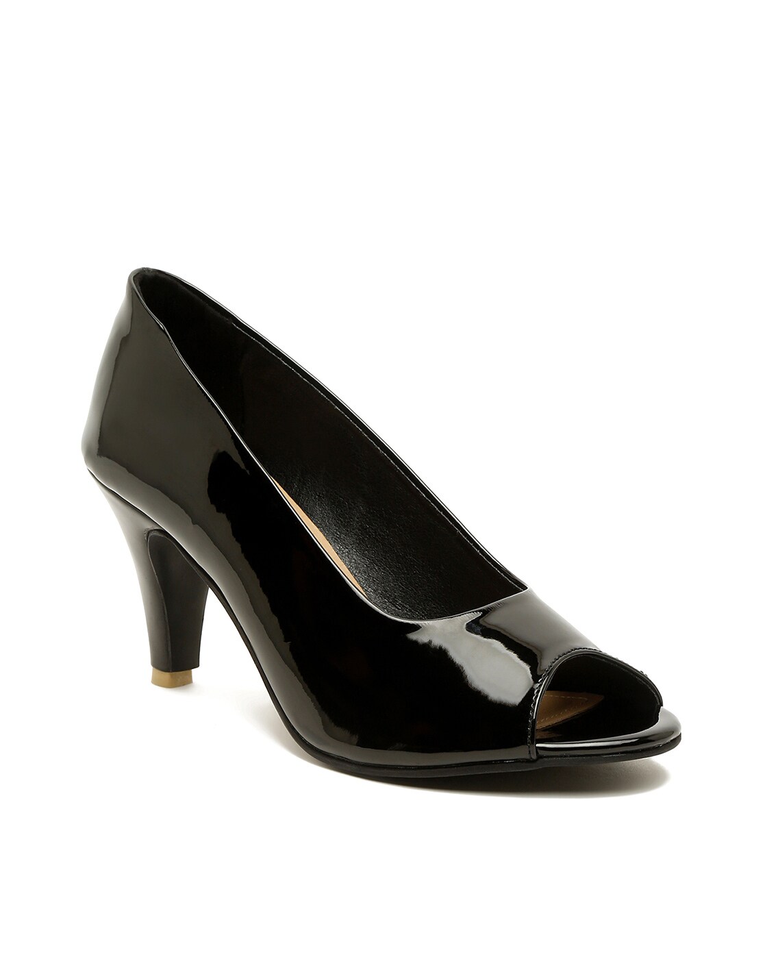 Buy COME MESH WITH ME BLACK PEEP TOE PUMPS for Women Online in India