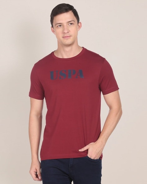 Regular Fit Brand Embroidered Crew-Neck T-Shirt