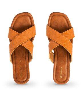 Buy Tan Flat Sandals for Women by 