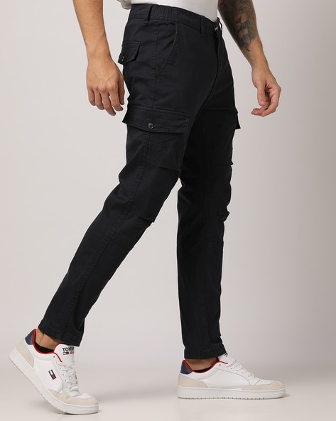 High Star Blue Regular Fit Cargo Trousers