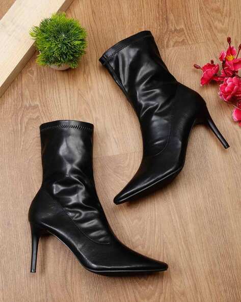 Buy online Black Suede High Heel Boots from footwear for Women by Flat N  Heels for ₹1559 at 40% off | 2024 Limeroad.com