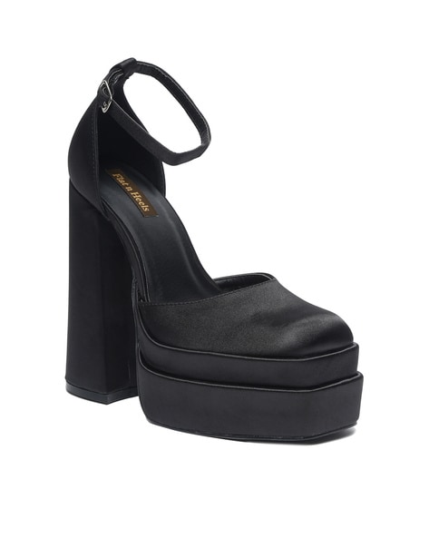 Buy Black Heeled Sandals for Women by Flat n Heels Online