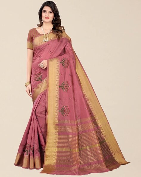 Buy Pink Sarees for Women by SERONA FABRICS Online