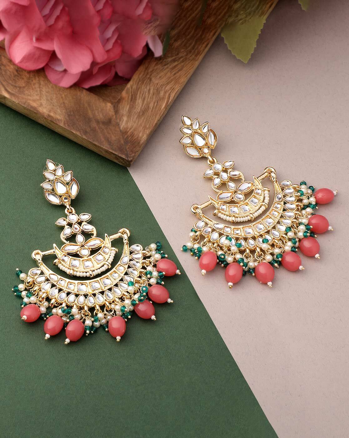 Green Gold Silver Indian Asian Pakistani Statement Jhumki Earring Tikka Set  Bridal Wedding Mehndi — Glimour Jewellery