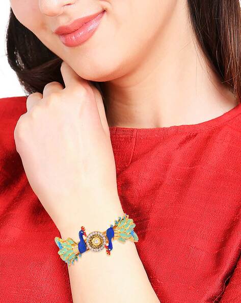 Buy quality 22kt gold peacock Kada bracelet for ladies in Chennai