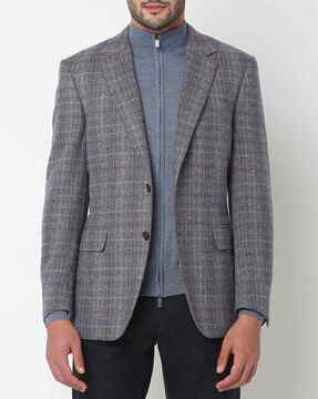 Buy CANALI Textured Multi Blended Sport Coats | Grey Color Men | AJIO LUXE
