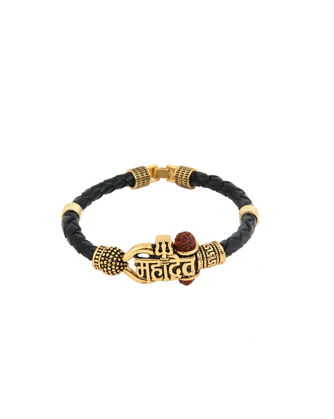 Buy Damru Trishul Rudraksha Gold Plated Mahadev Bracelet for Men ( Gold  color) - Lowest price in India| GlowRoad