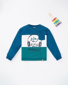 ed-a-mamma Sustainable Colourblock Sweatshirt with Patch Pocket-picture-40