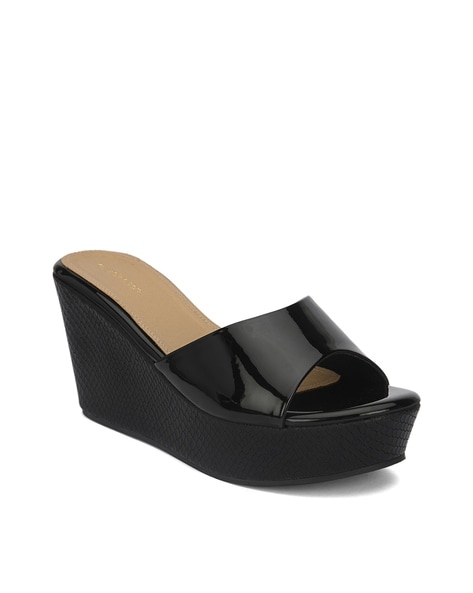 Black slip on wedges online