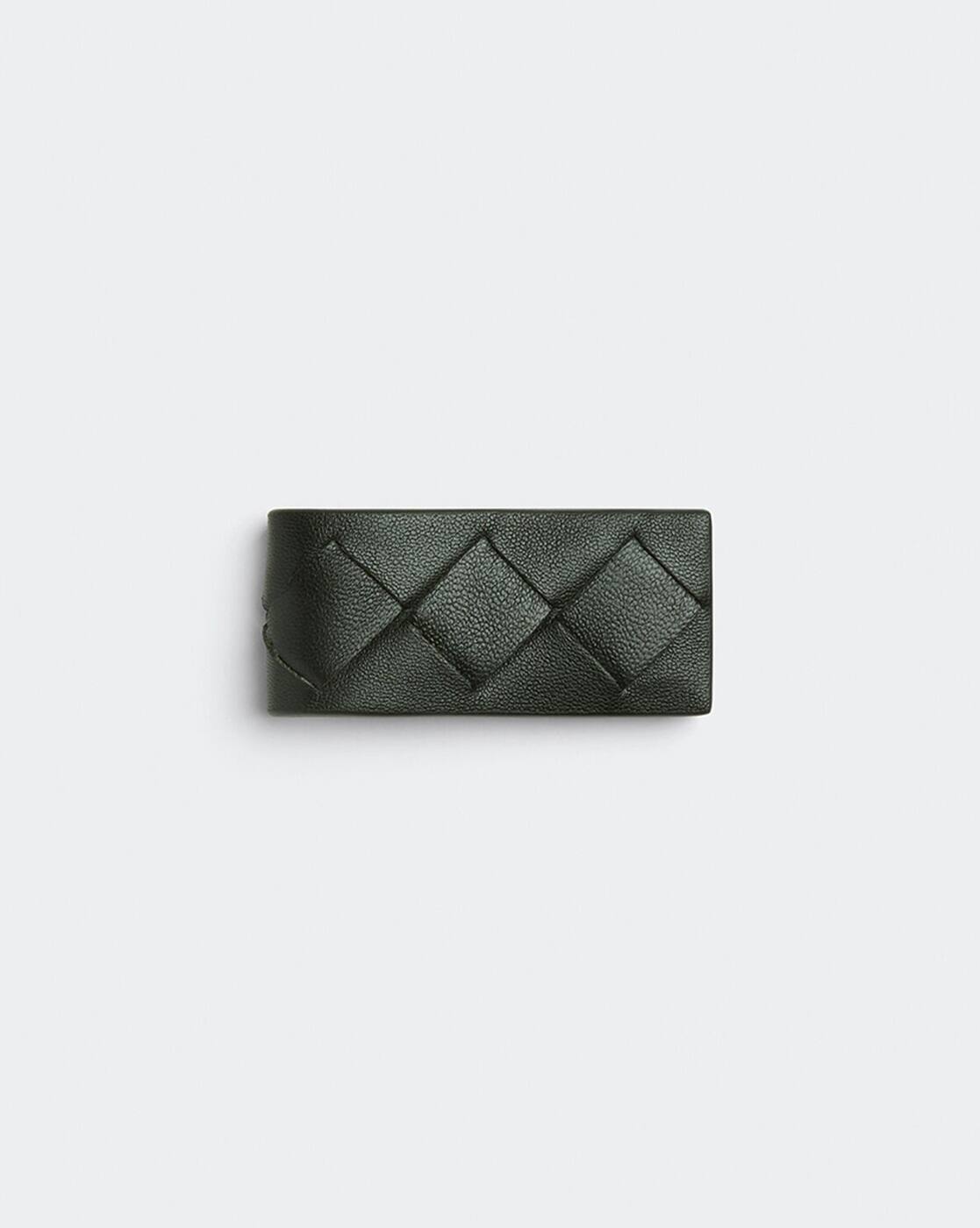 Buy BOTTEGA VENETA Intrecciato Money Clip | Dark Green-Silver