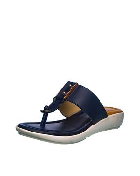 Buy Navy Flat Sandals for Women by 