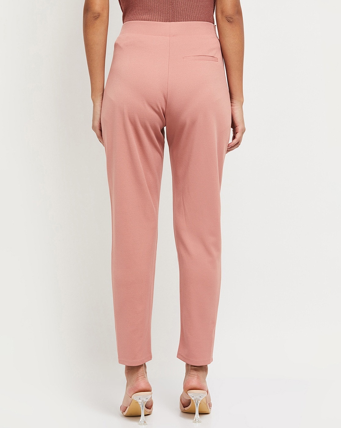 New Look Petite tie waist pants in pink | ASOS