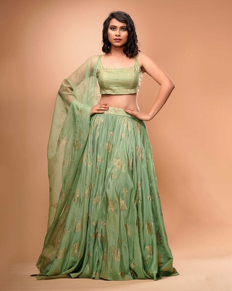 Midona Blue Ladies Designer Jacquard Silk Umbrella Cut Traditional Long  Skirt at Rs 450 in Delhi