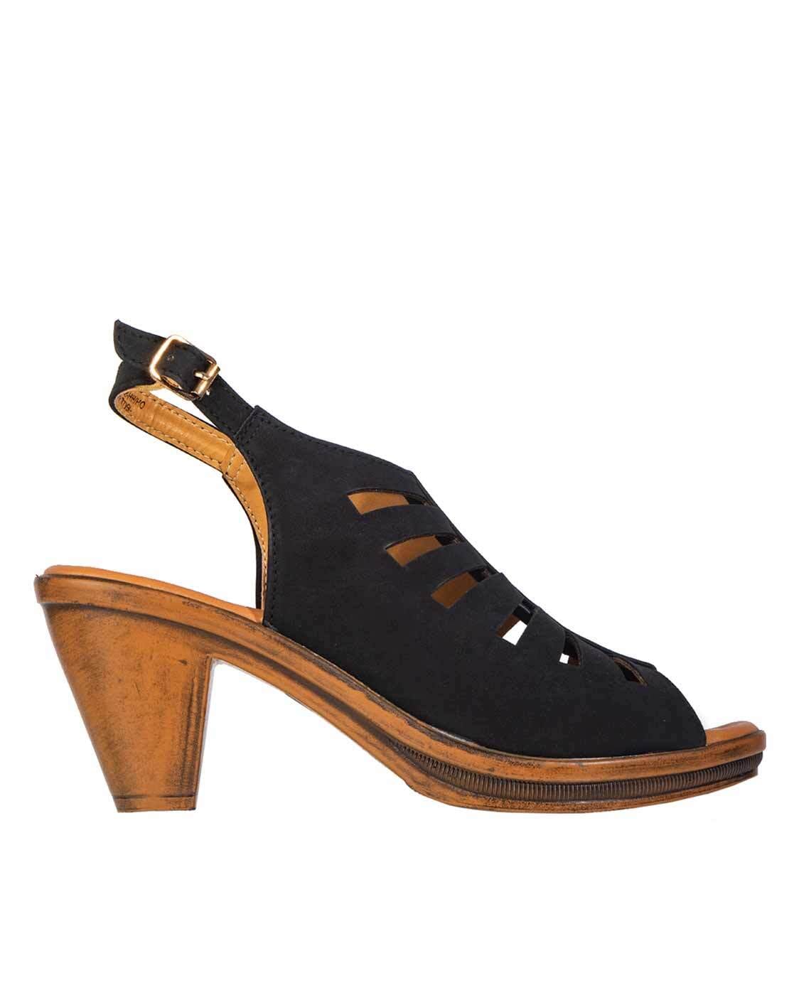 Ethnic Wear Plain Slip On Black Synthetic Ladies Wedge Sandals at best  price in Agra