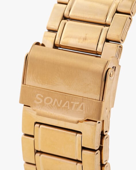 Sonata Rectangular Black Dial Golden Metal Strap Watch 7007YM14 at Rs  1259/piece in Delhi