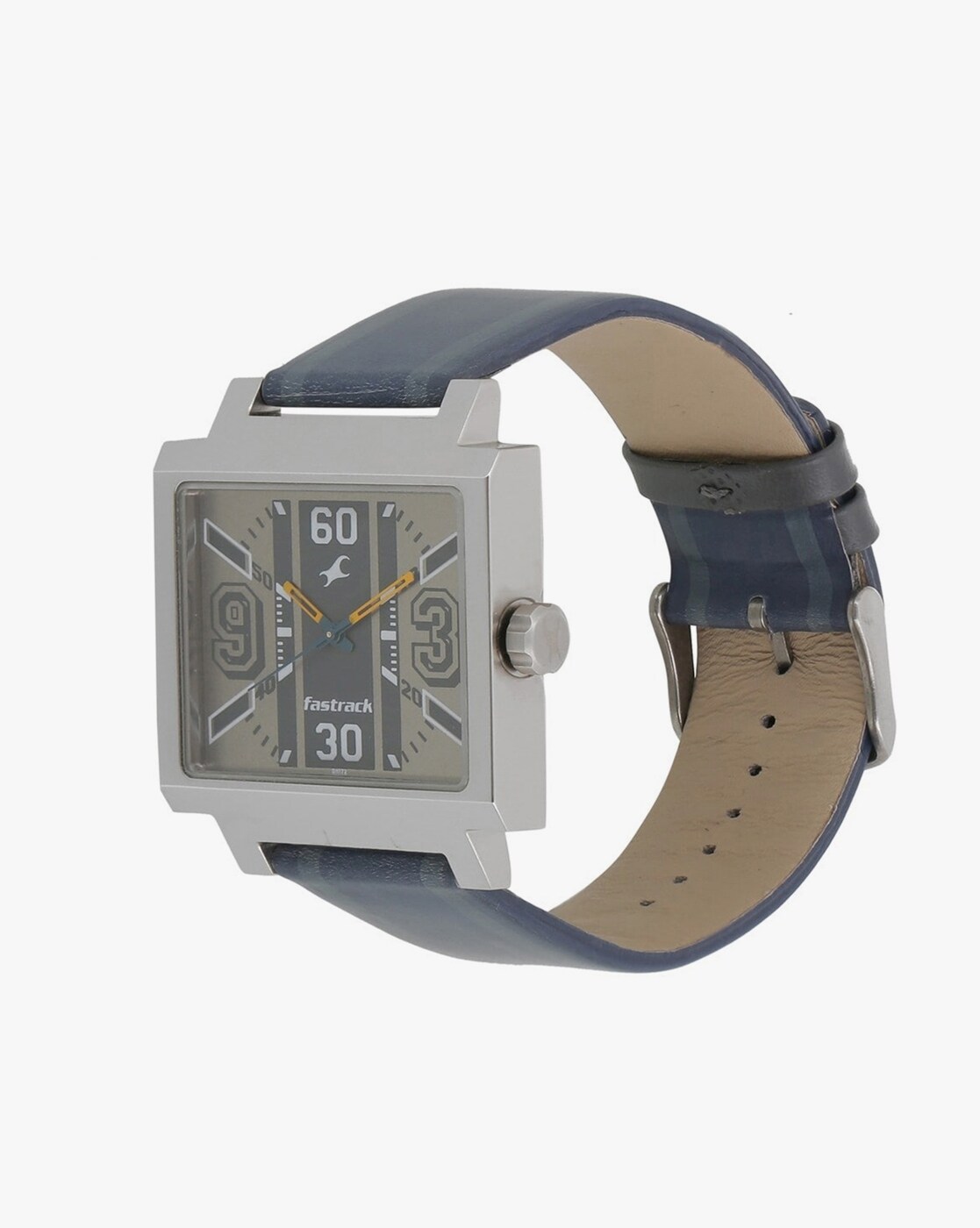 Fastrack After Dark Grey Dial Leather Strap Watch for Guys