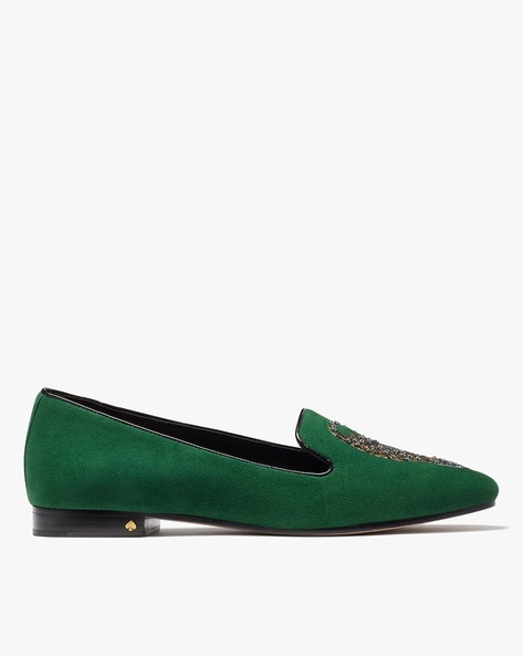 Buy KATE SPADE Lounge Leopard Loafers | Green Color Women | AJIO LUXE