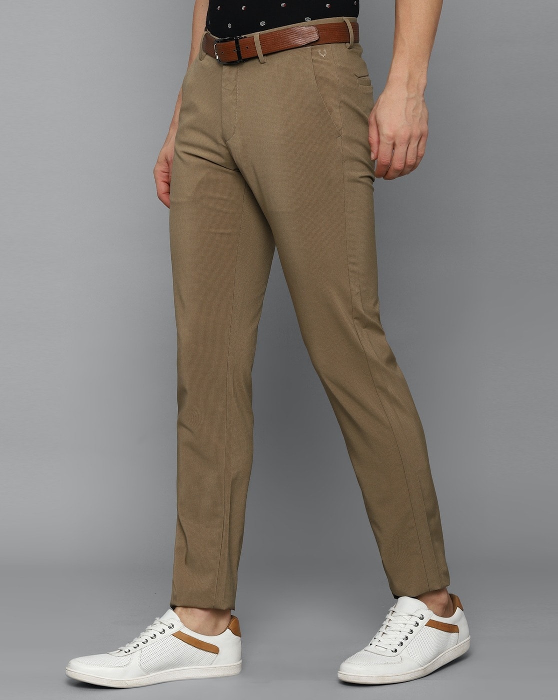 Buy Men Blue Slim Fit Check Casual Trousers Online - 349170 | Allen Solly