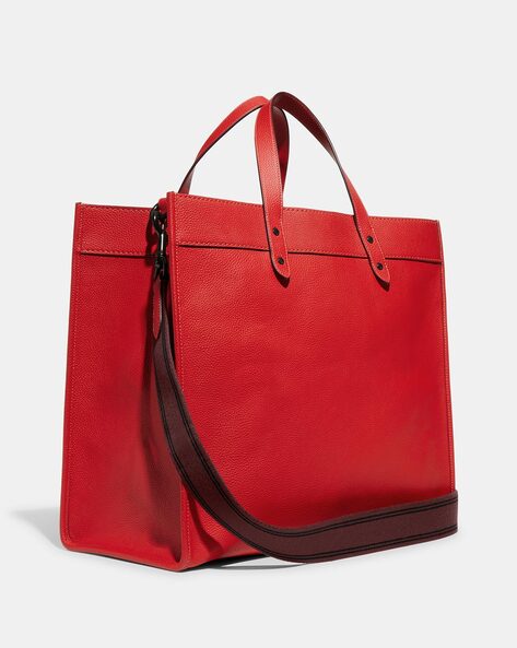 Coach red 2024 tote bag