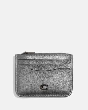 T Monogram Contrast Embossed Zip Slim Wallet: Women's Wallets & Card Cases, Wallets